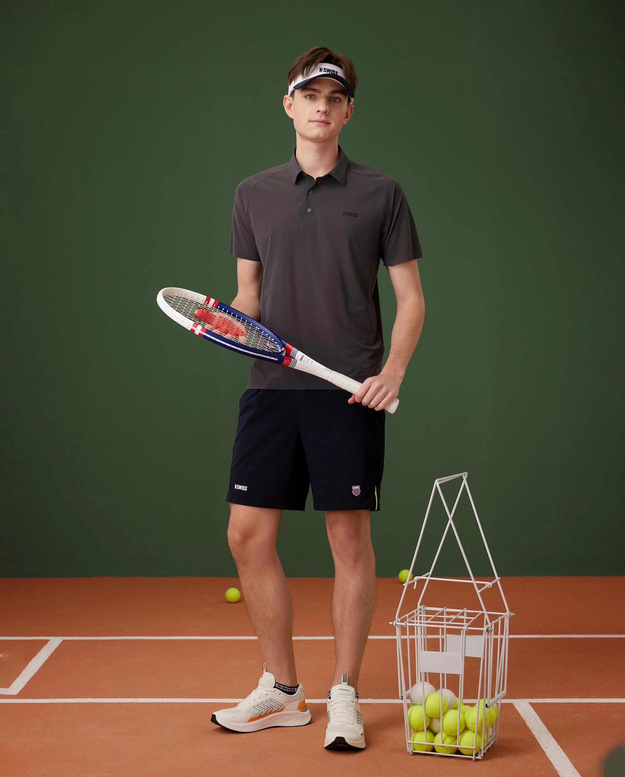 1010021-095 | MEN'S K-SWISS LOGO POLO SHIRT | GRAY/ASST