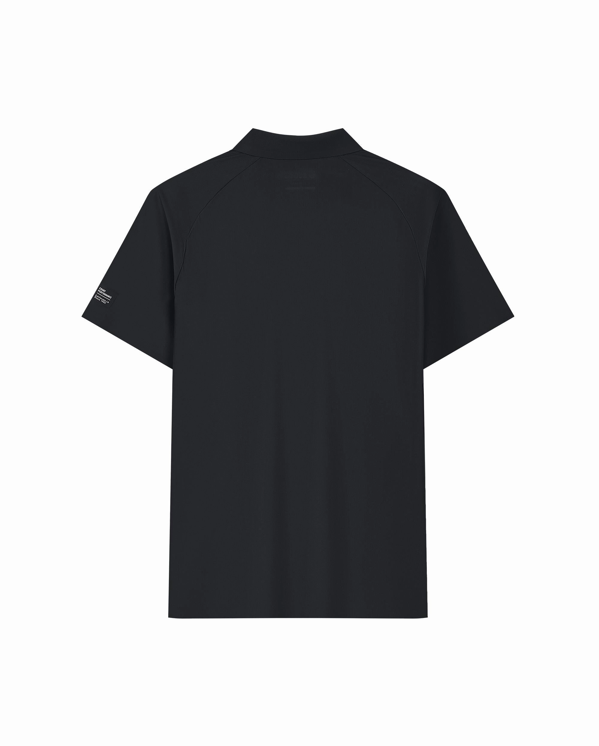 1010023-008 | MEN'S K-SWISS LOGO HALF-ZIP POLO SHIRT | BLACK