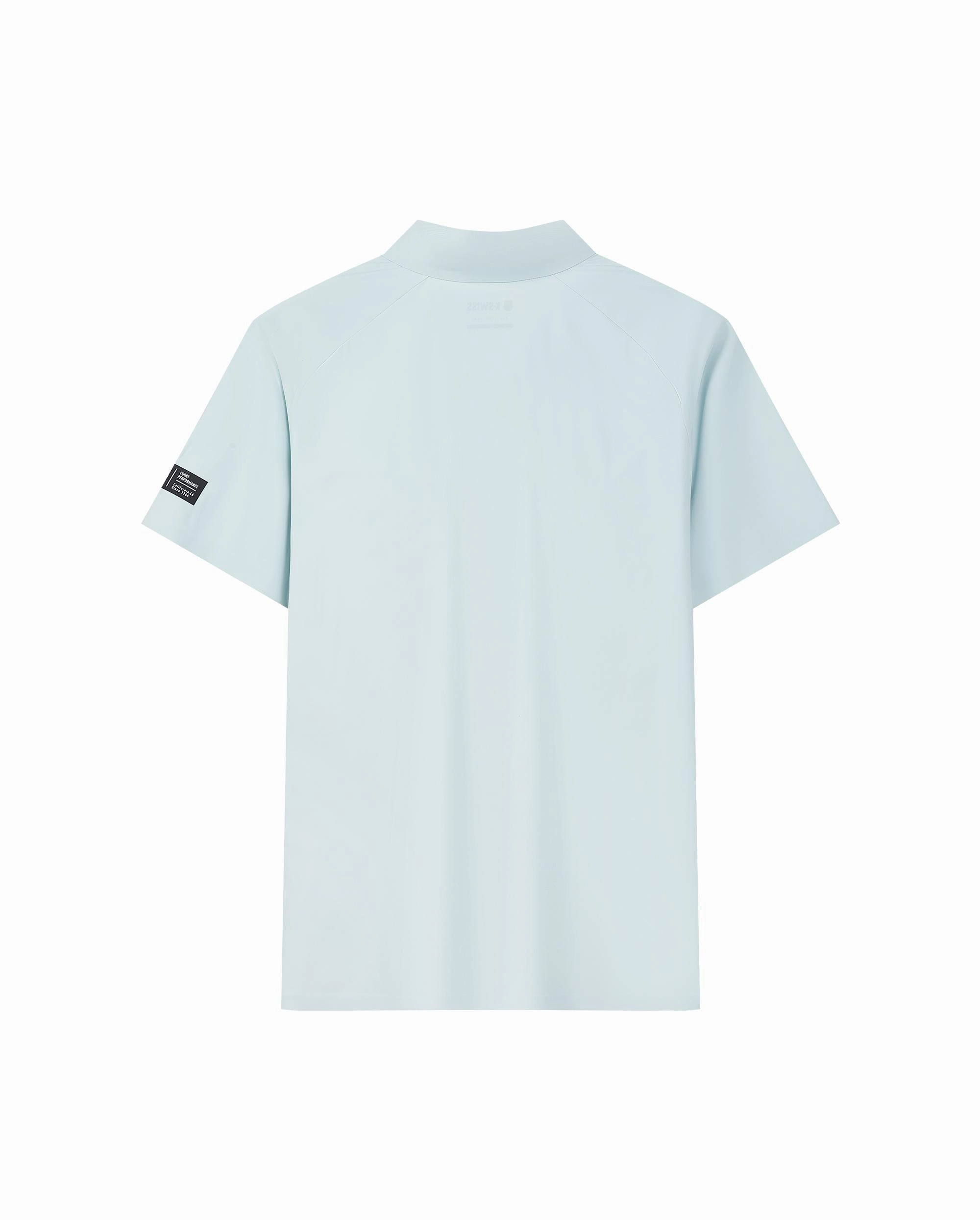 1010023-413 | MEN'S K-SWISS LOGO HALF-ZIP POLO SHIRT | GRAY MIST/MOONBEAM