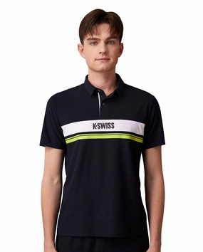 1010028-495 | MEN'S K-SWISS LOGO COLOR-BLOCK POLO SHIRT | BLUE/MISC