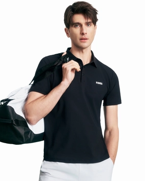 1011643-008 | MEN'S K-SWISS LOGO UPF50  COOL FEEL POLO SHIRT | BLACK