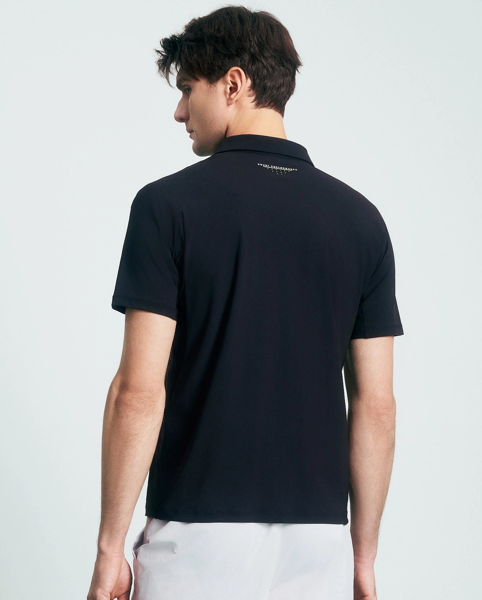 1011643-008 | MEN'S K-SWISS LOGO UPF50  COOL FEEL POLO SHIRT | BLACK