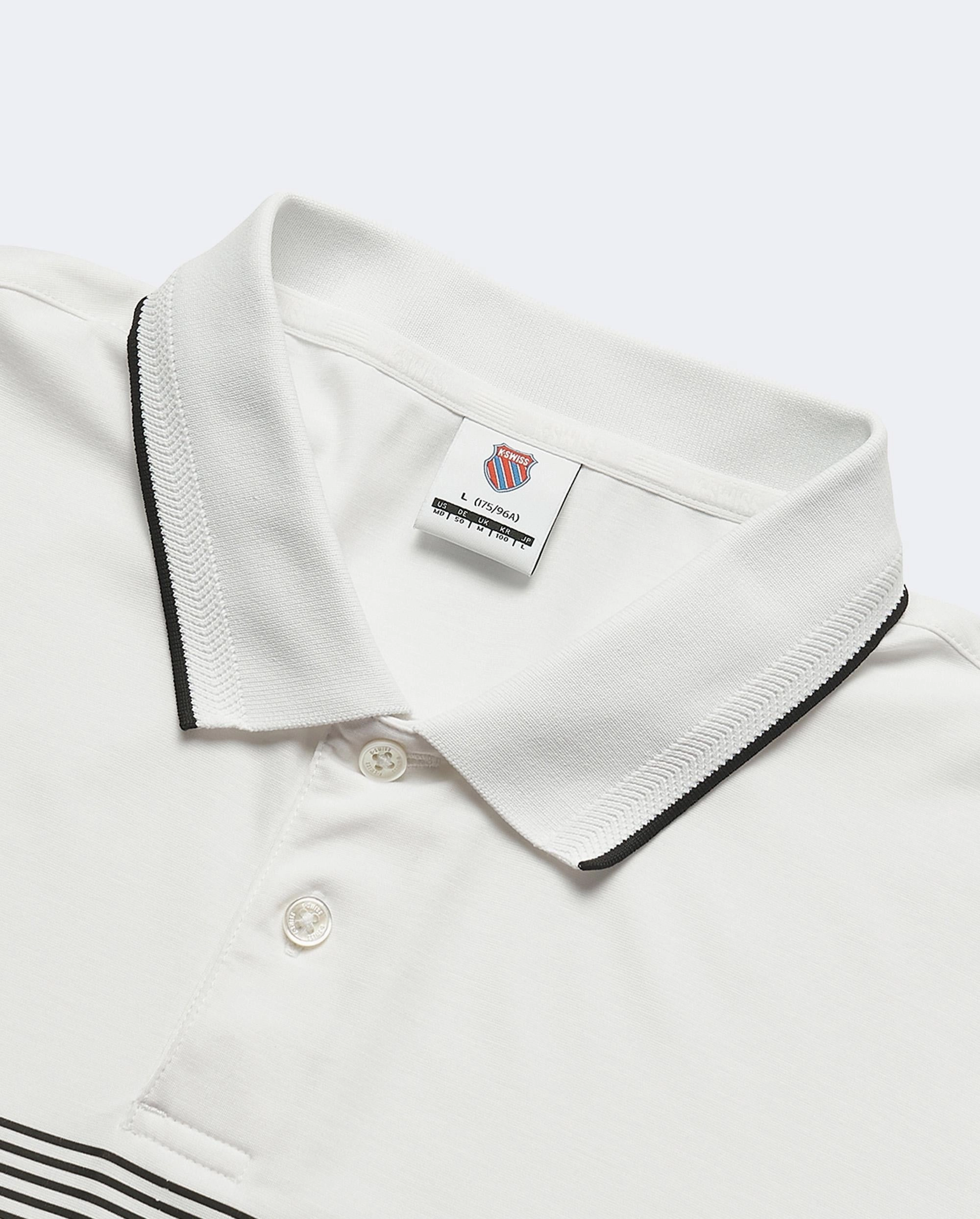 108278-101 | MEN'S K-SWISS LOGO POLO SHIRT | WHITE/WHITE