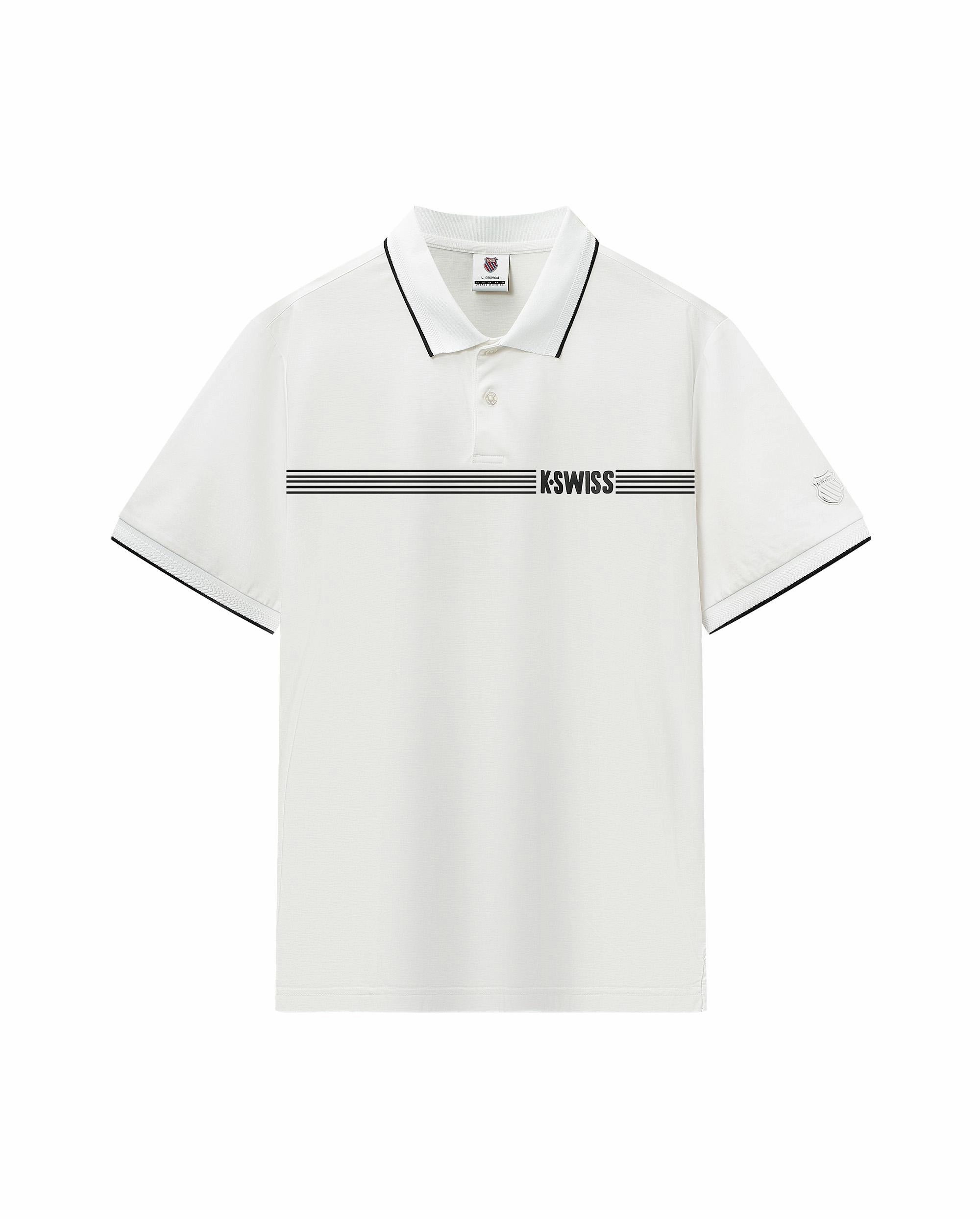 108278-101 | MEN'S K-SWISS LOGO POLO SHIRT | WHITE/WHITE