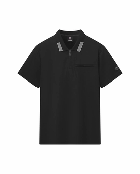 108280-008 | MEN'S K-SWISS LOGO HALF-ZIP POLO SHIRT | BLACK