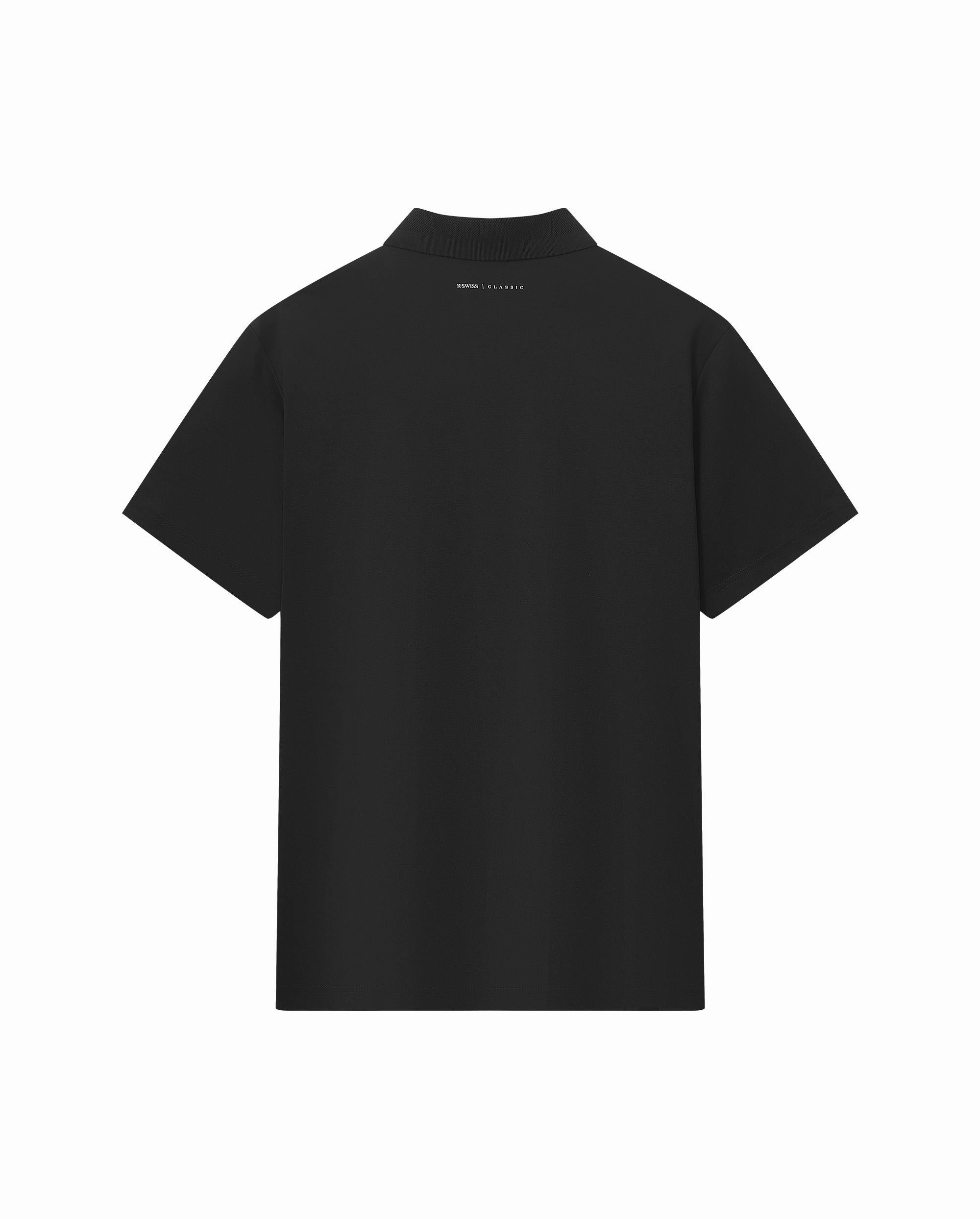 108280-008 | MEN'S K-SWISS LOGO HALF-ZIP POLO SHIRT | BLACK