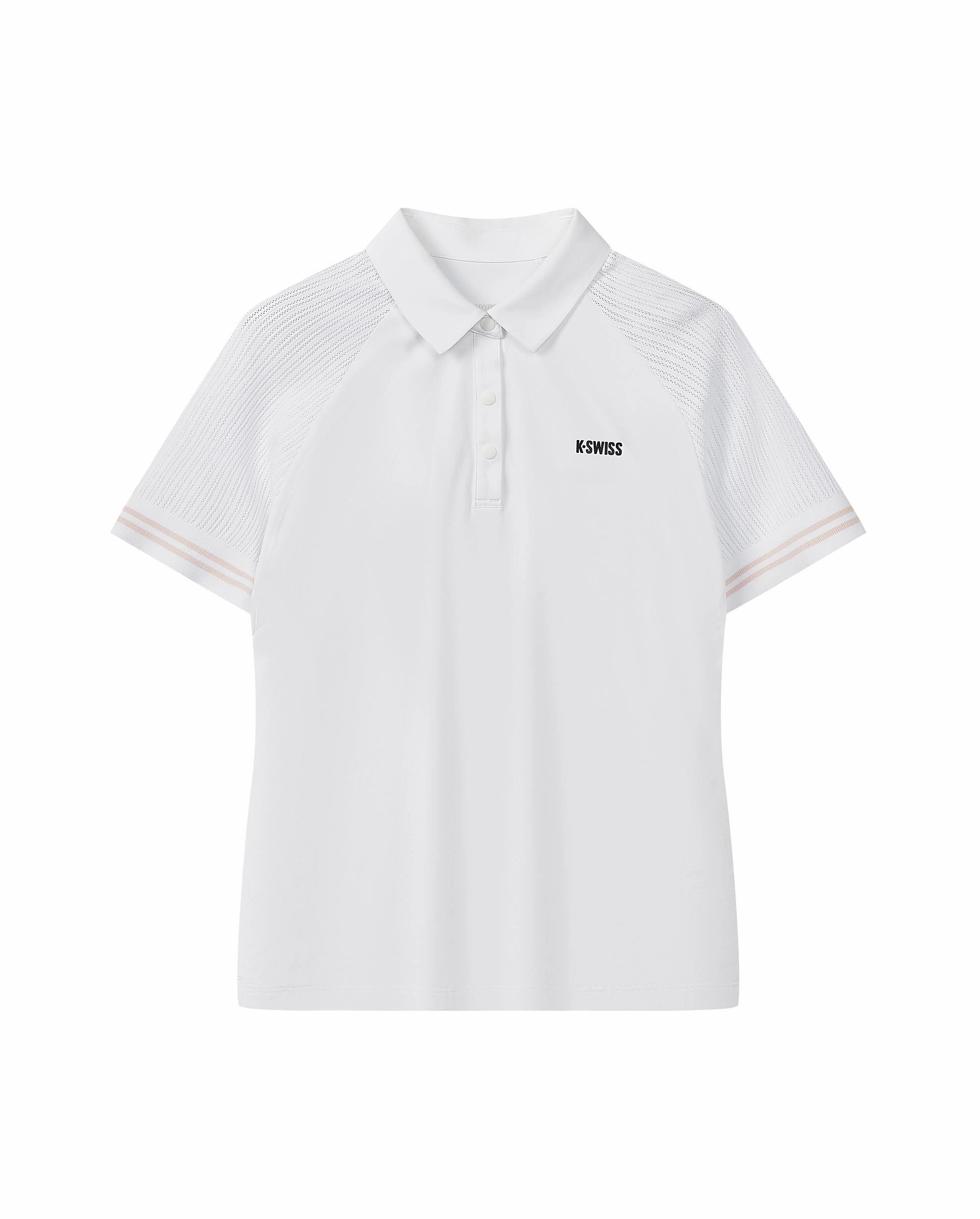 1910096-101 | WOMEN'S K-SWISS LOGO POLO SHIRT | WHITE/WHITE