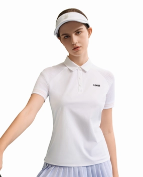 1910096-101 | WOMEN'S K-SWISS LOGO POLO SHIRT | WHITE/WHITE