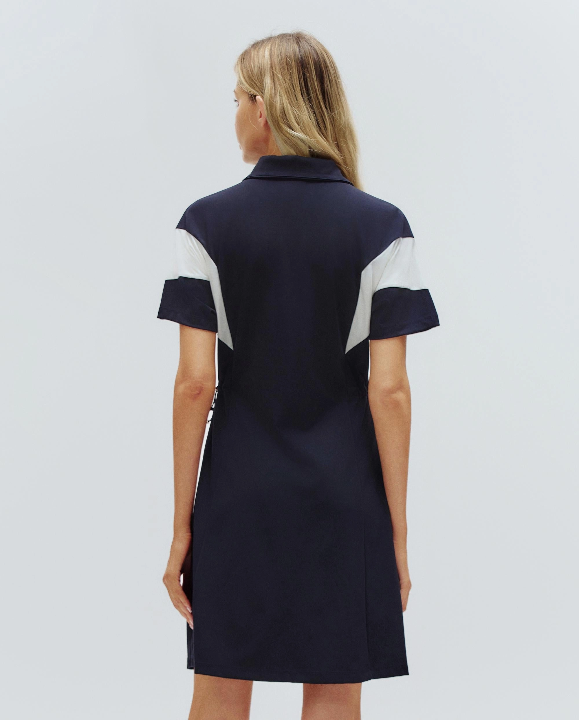 1910773-495 | WOMEN'S LOGO HALF-ZIP COLOR BLOCKS POLO DRESS | BLUE/MISC