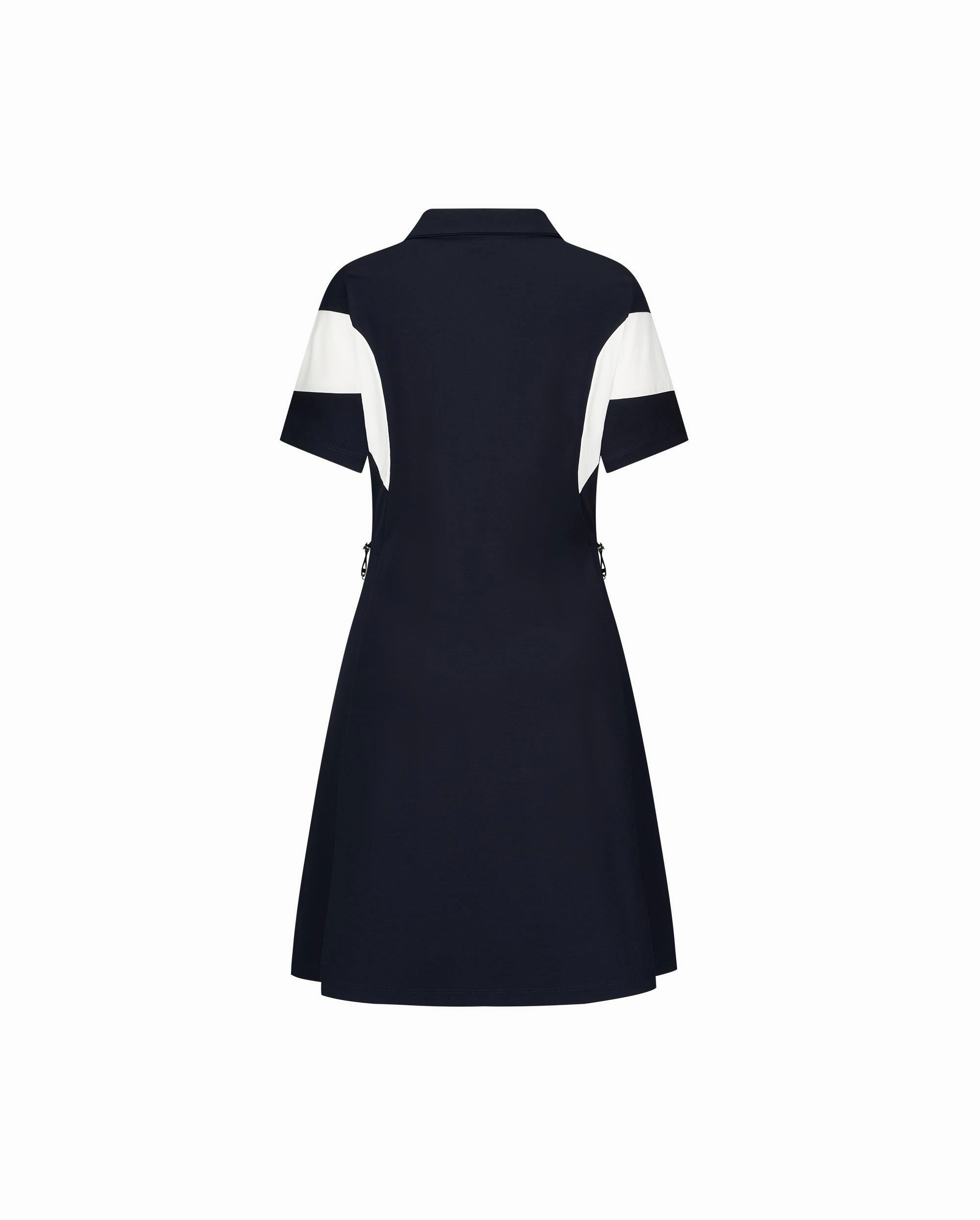 1910773-495 | WOMEN'S LOGO HALF-ZIP COLOR BLOCKS POLO DRESS | BLUE/MISC