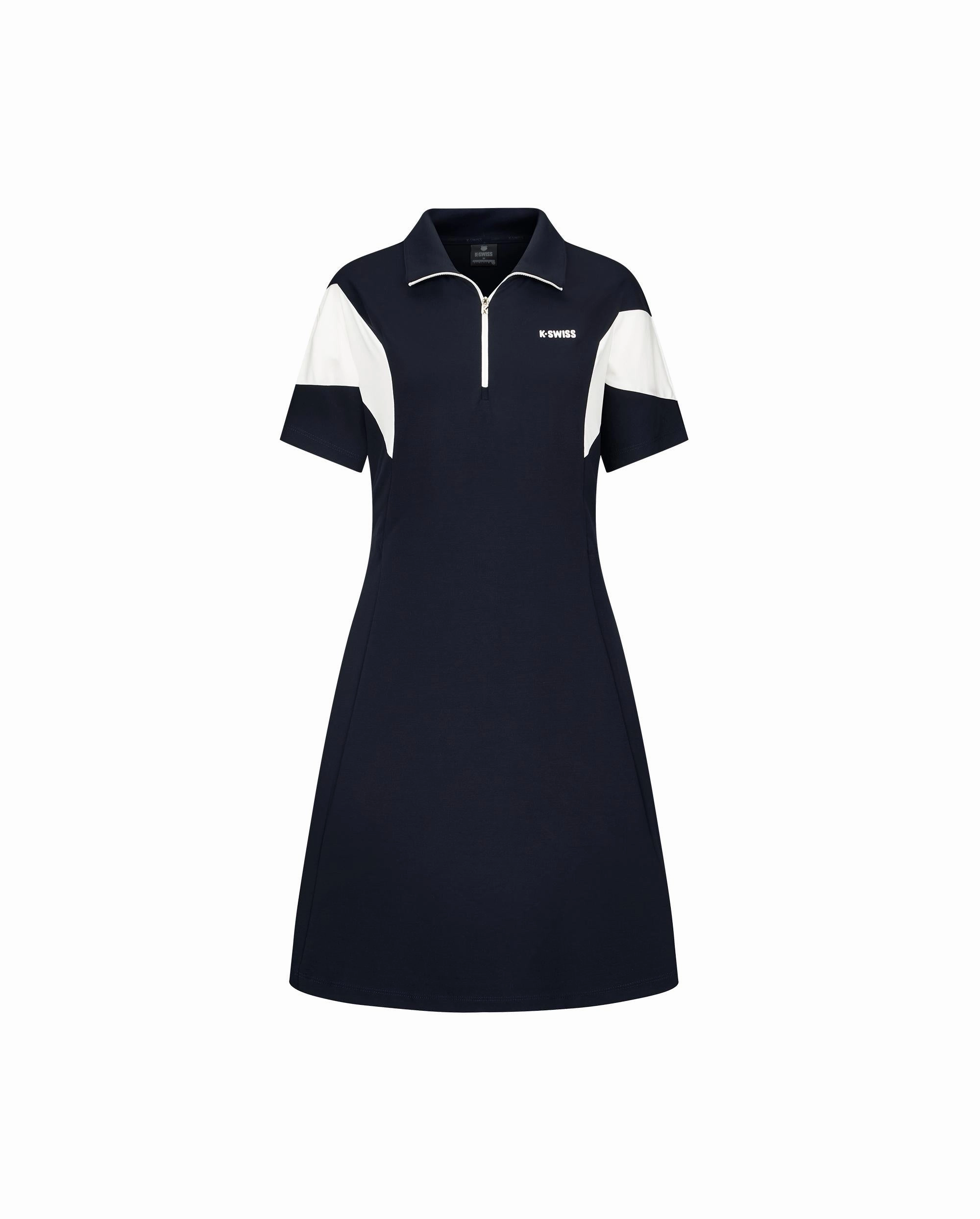 1910773-495 | WOMEN'S LOGO HALF-ZIP COLOR BLOCKS POLO DRESS | BLUE/MISC