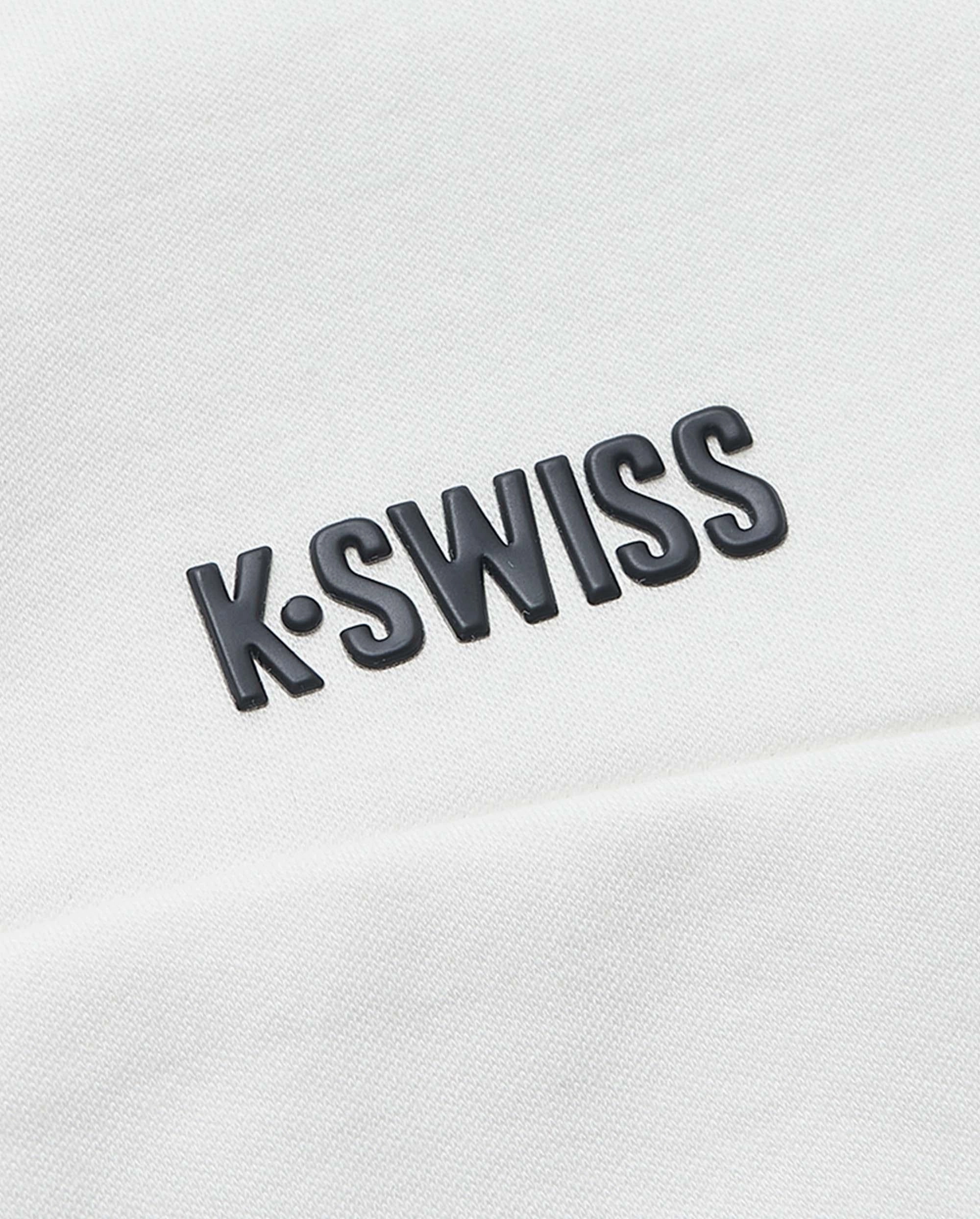 199943-115 | WOMEN'S K-SWISS LOGO V-NECK POLO SHIRT | WHITE/SPECIAL