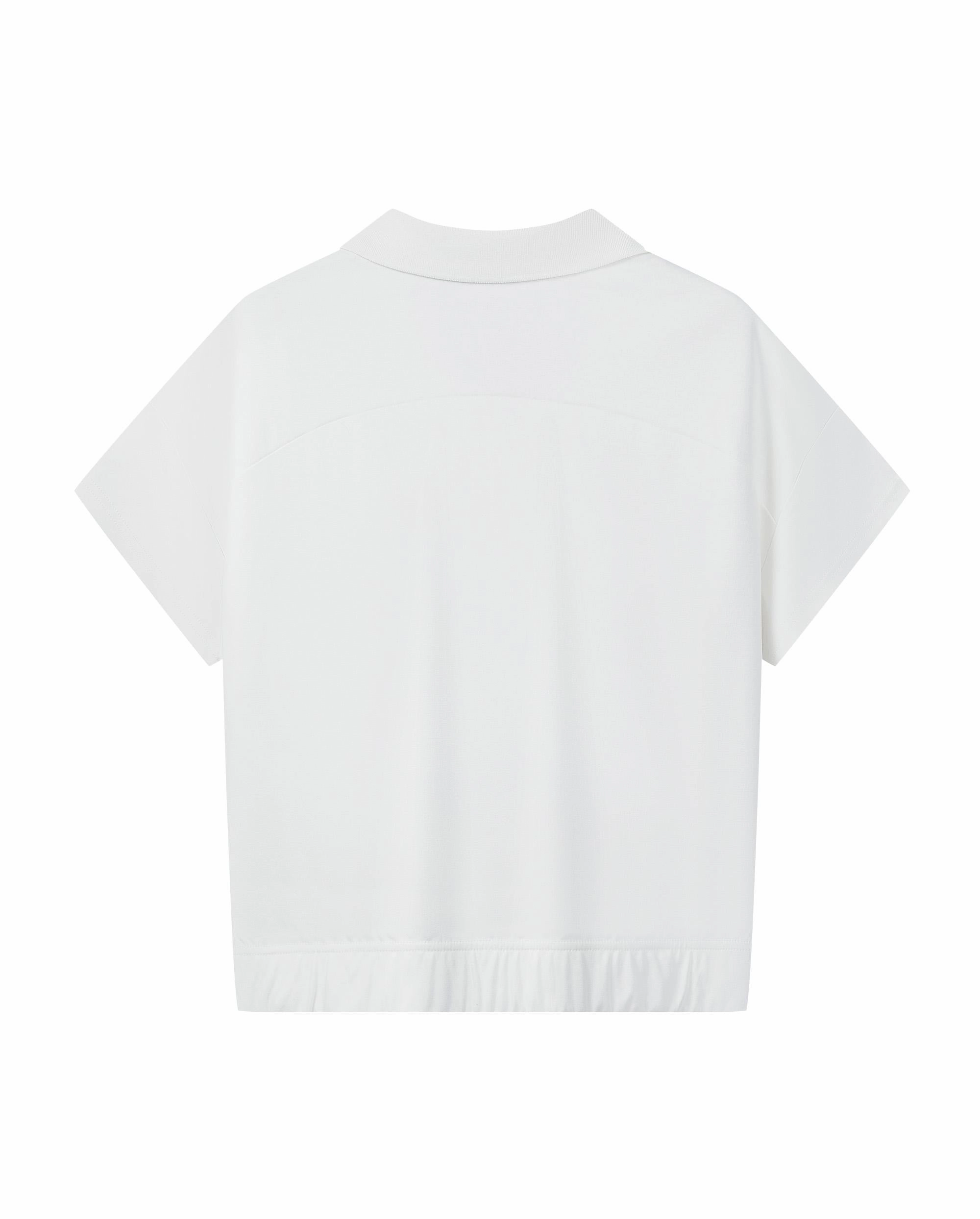 199943-115 | WOMEN'S K-SWISS LOGO V-NECK POLO SHIRT | WHITE/SPECIAL