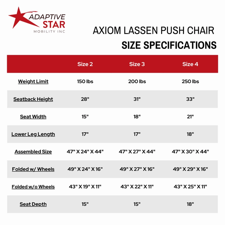 Adaptive Star Axiom Lassen Push Chair Size 3