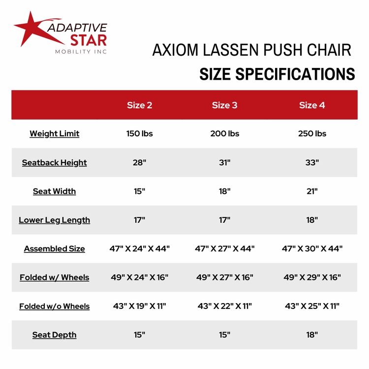 Adaptive Star Axiom Lassen Push Chair Size 4