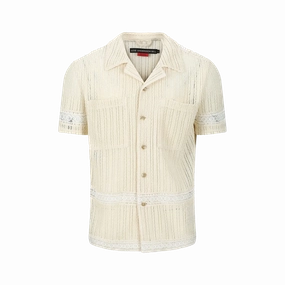 Andersson Bell Jacquard Stripe Shirts Ecru ATB1279M