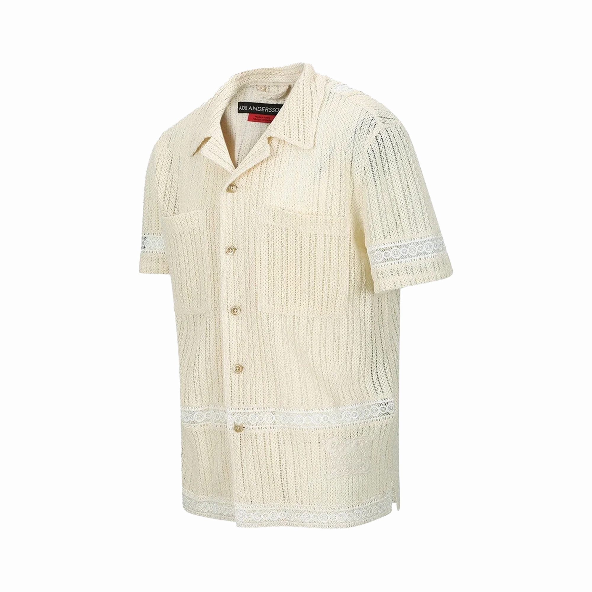 Andersson Bell Jacquard Stripe Shirts Ecru ATB1279M