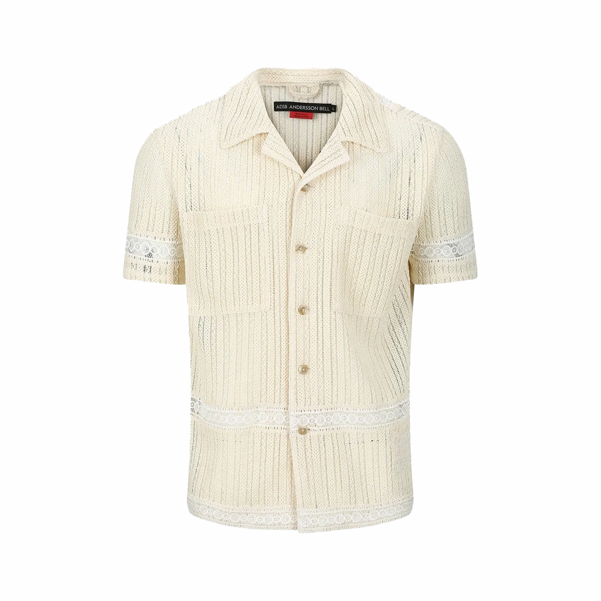 Andersson Bell Jacquard Stripe Shirts Ecru ATB1279M