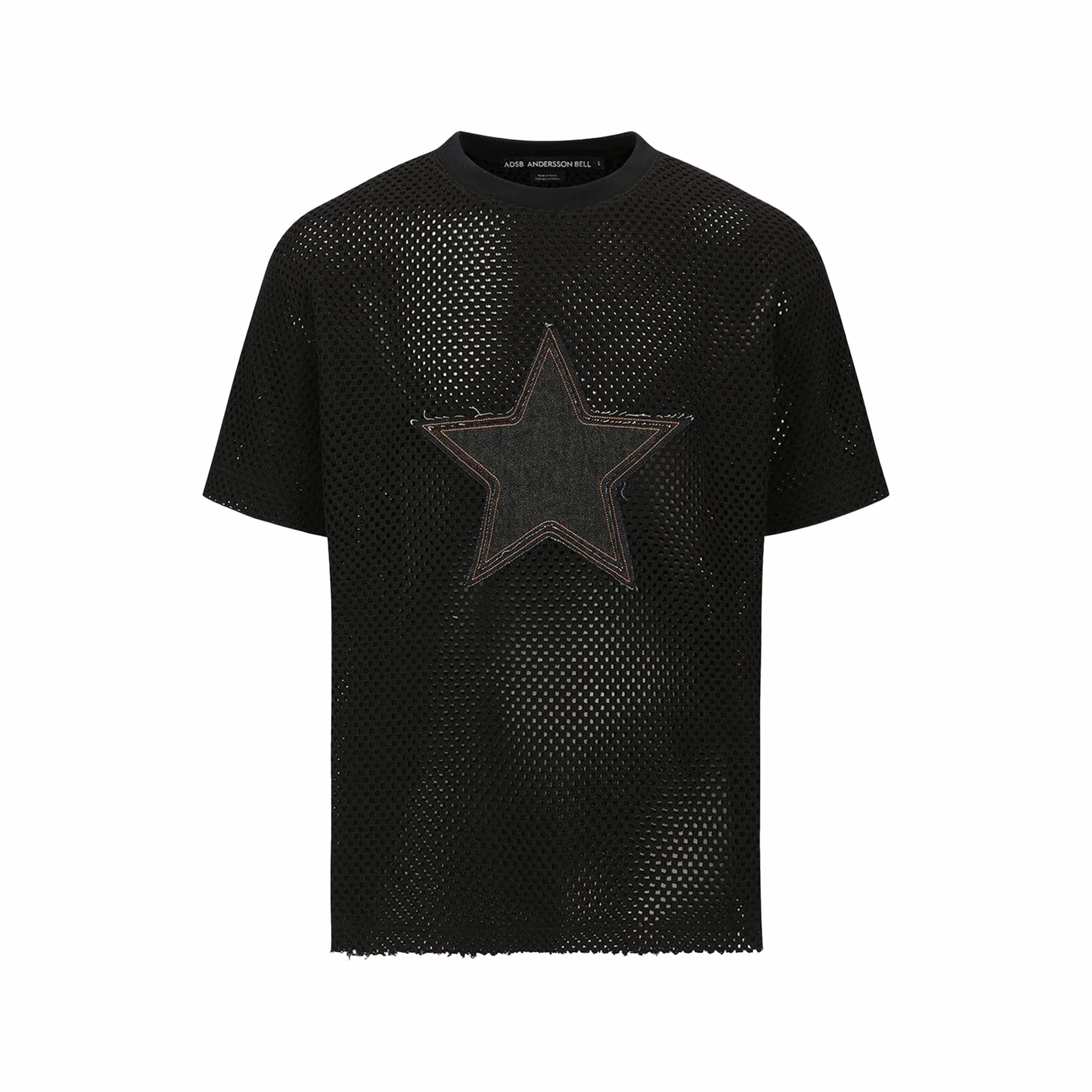 Andersson Bell Star Patch Mesh T-Shirts Black ATB1295M