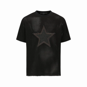 Andersson Bell Star Patch Mesh T-Shirts Black ATB1295M