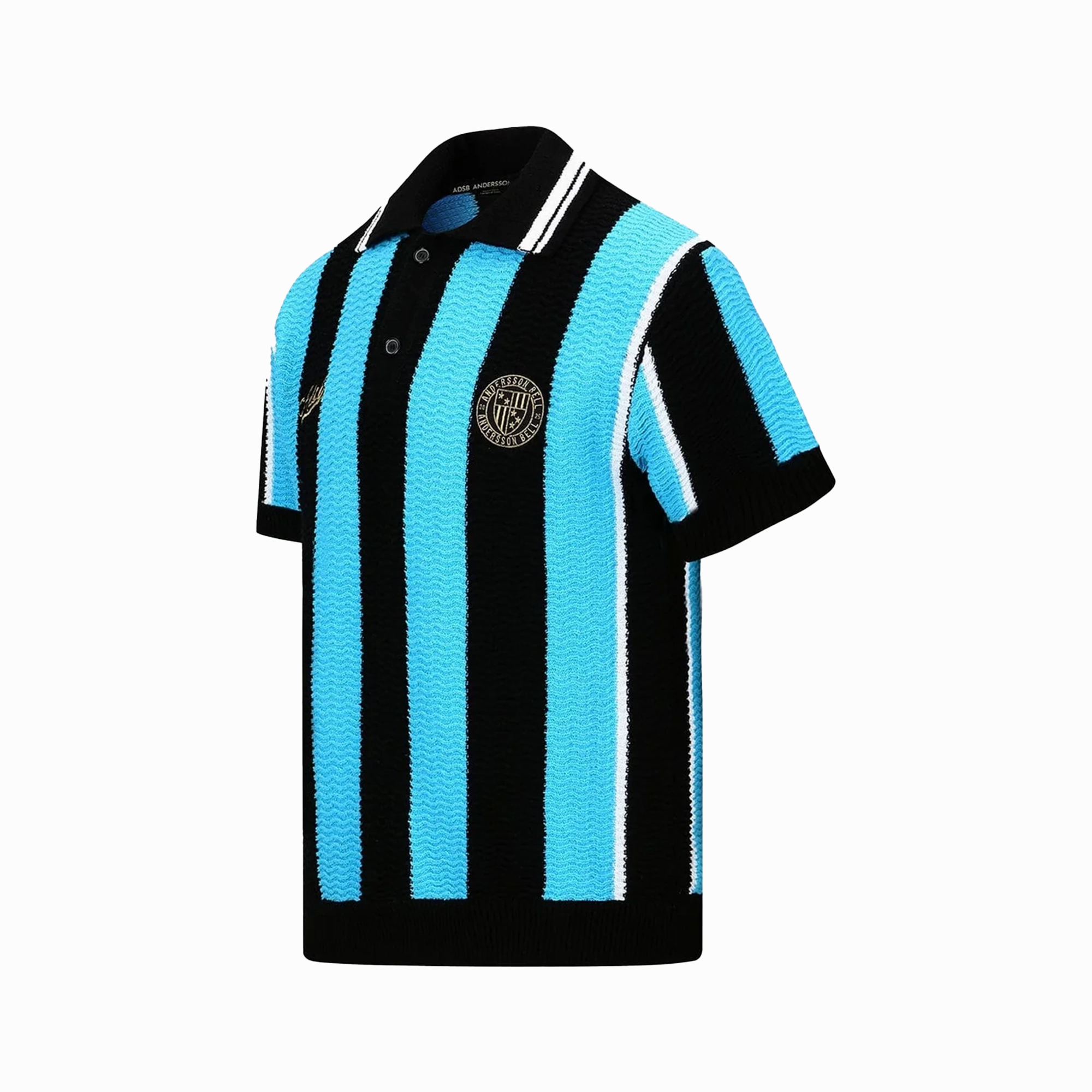 Andersson Bell Stripe Soccer Polo Sweater Black/Blue ATB1325M