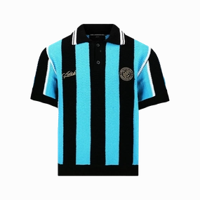 Andersson Bell Stripe Soccer Polo Sweater Black/Blue ATB1325M