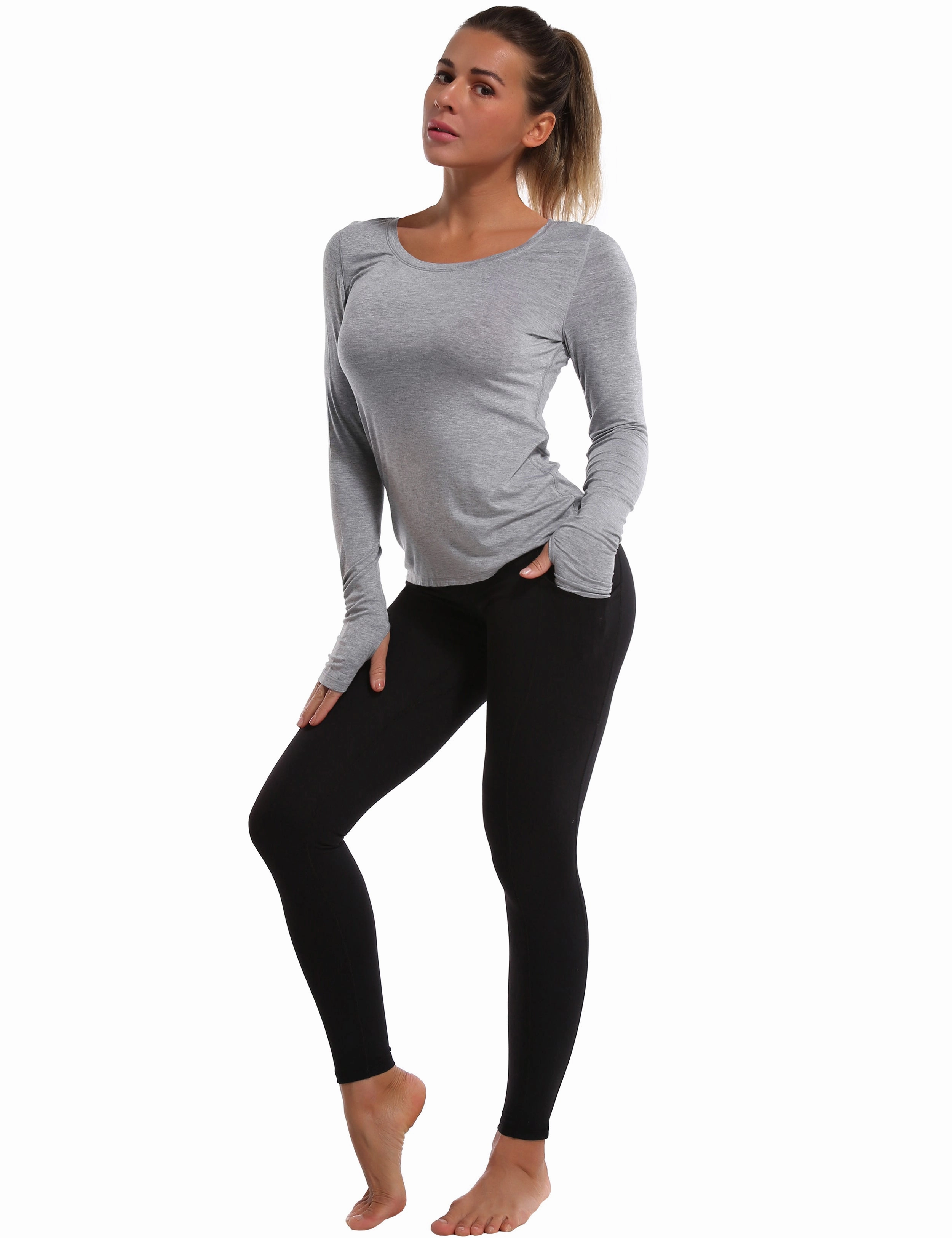 Athlete Long Sleeve Tops heathergray_Golf