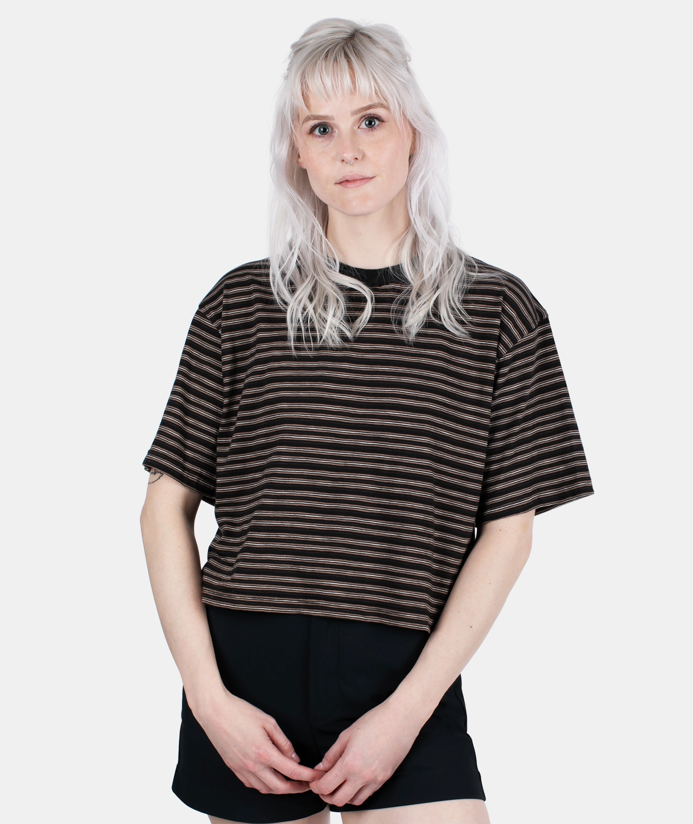 Avalon Striped Tee - Black