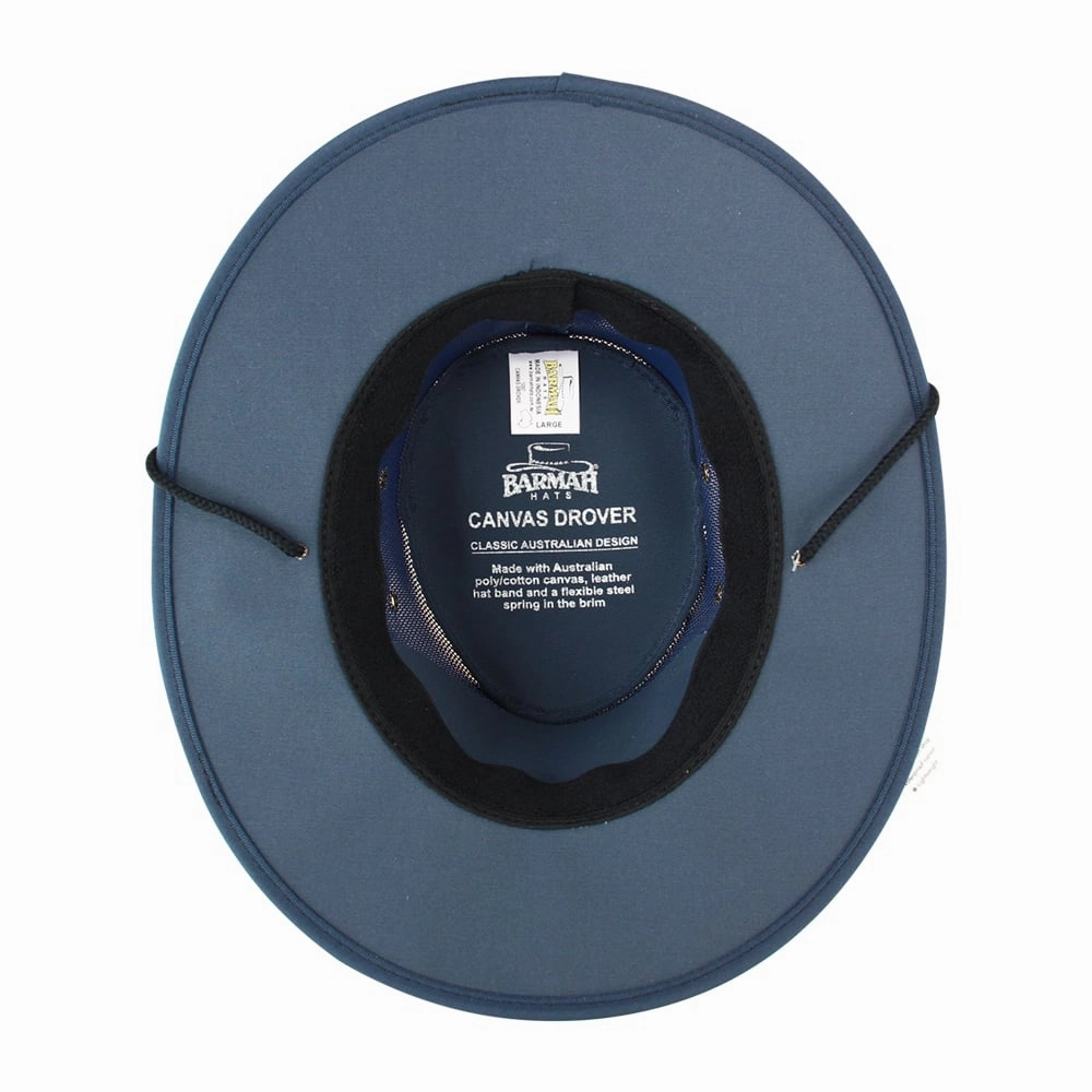 Barmah 1057NA Canvas Drover Airflow Hat - Navy