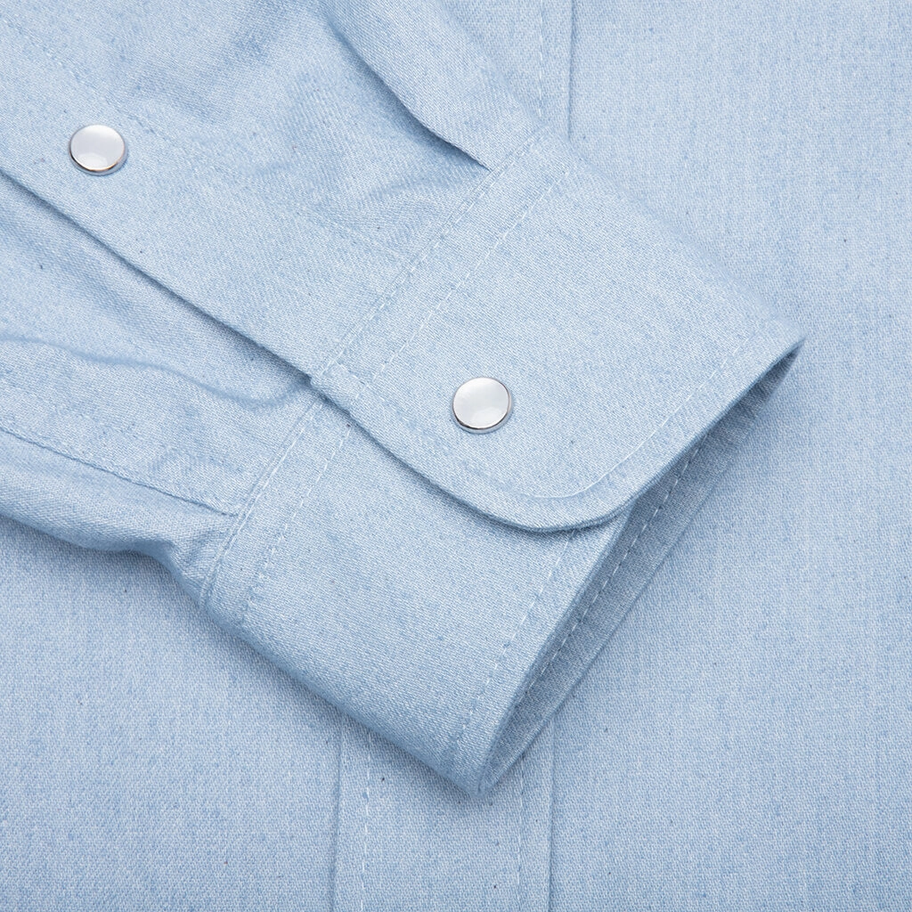 Blue Denim Shirt with Trunakaroo Plaque- Iris Blue