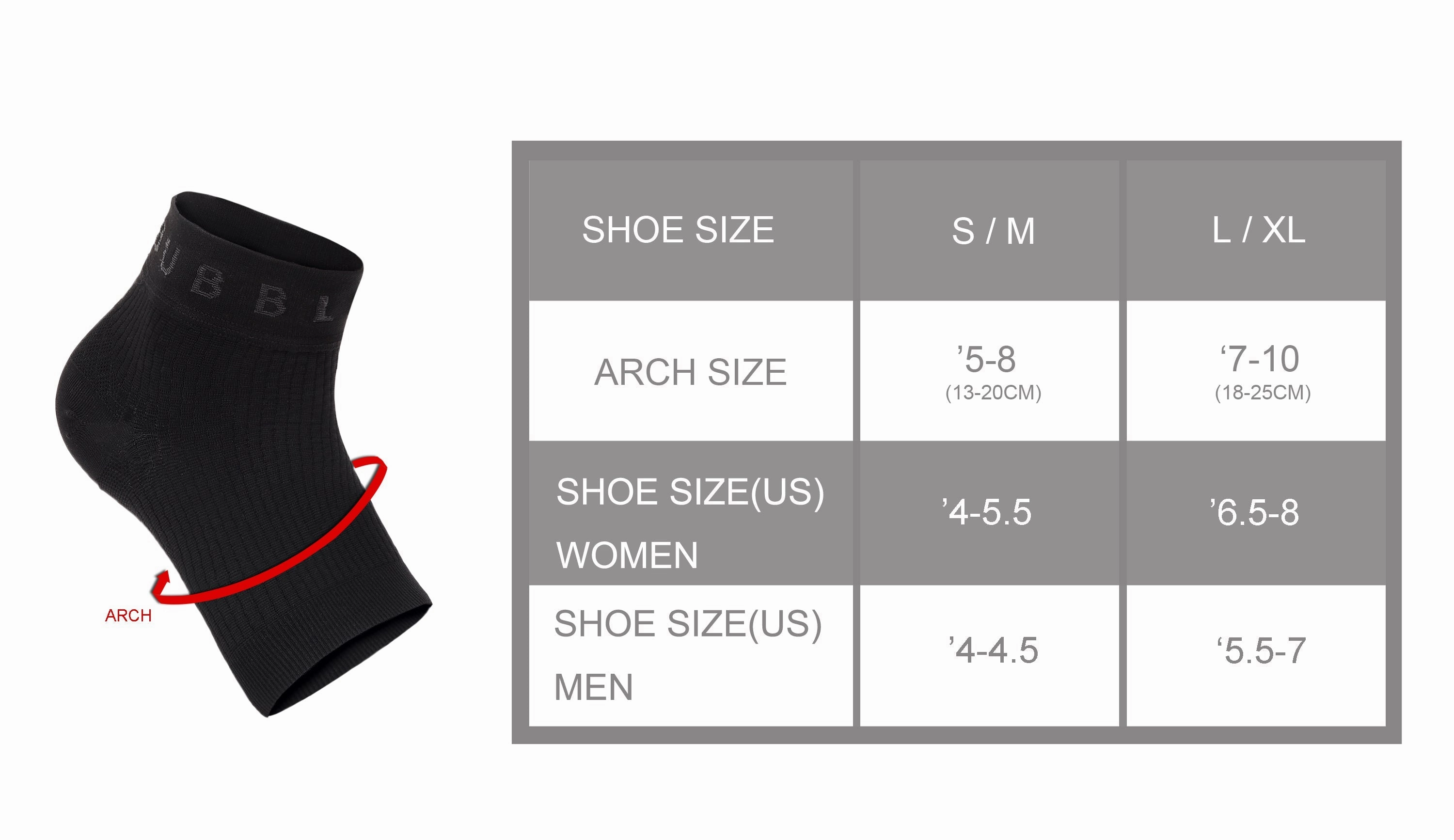 BUBBLELIME 80N/20S Compression Arch Support Ankle Brace_Running