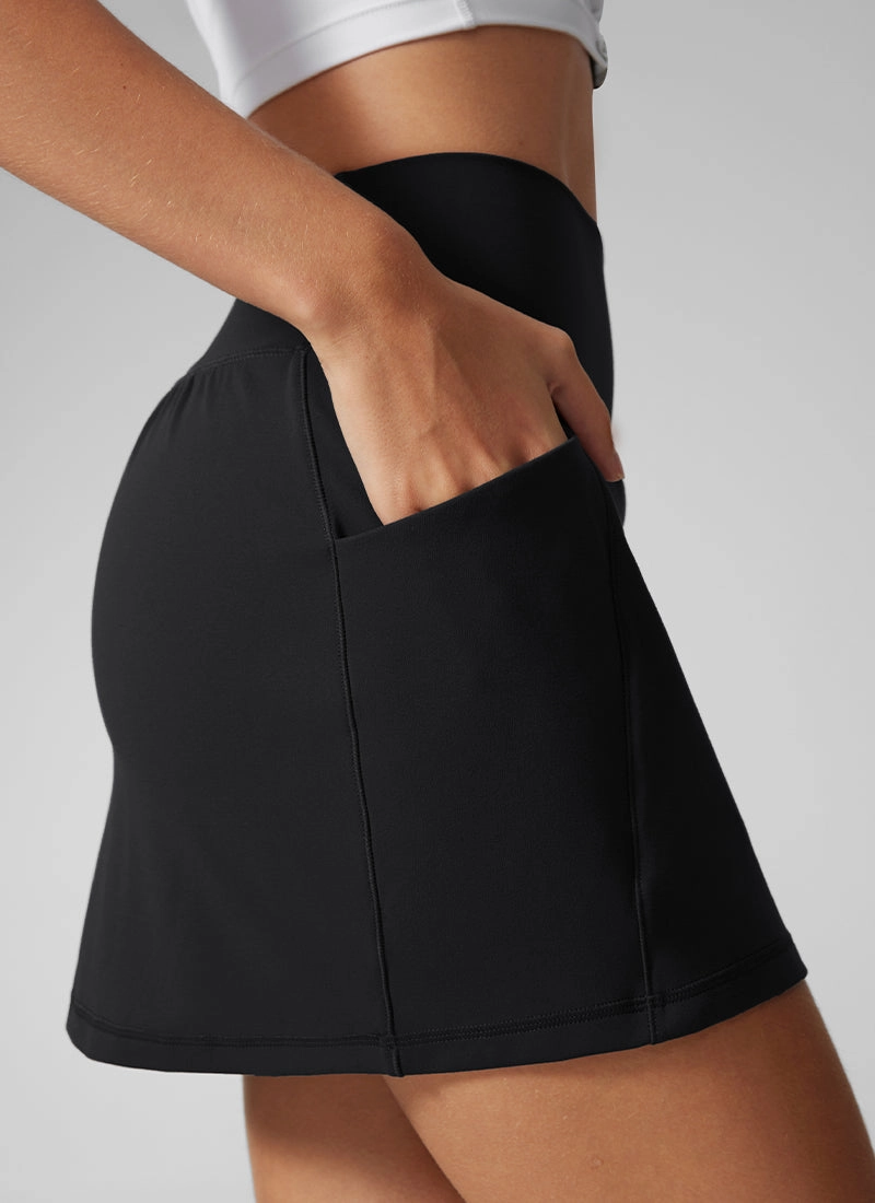 Butterlift High Waisted  A Line Golf Skirts with Side Pockets 15''