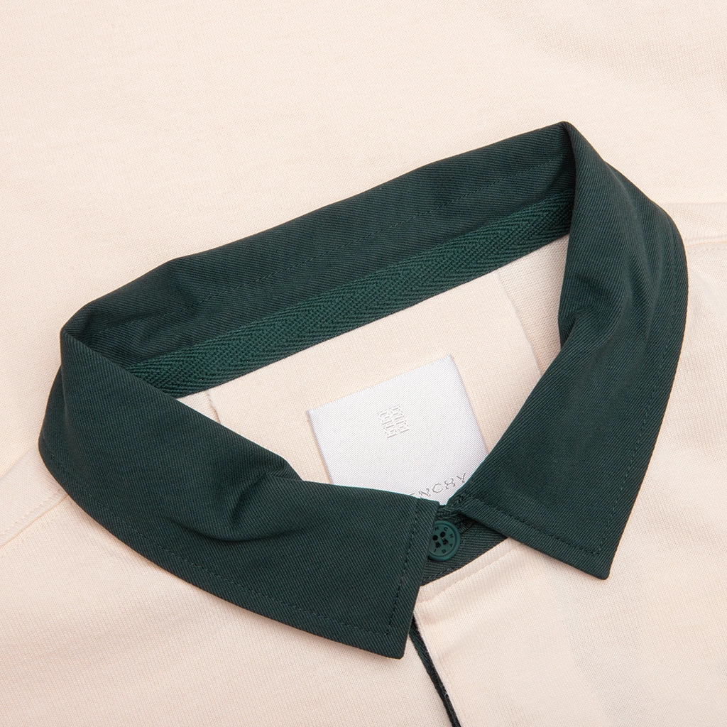 College Long Sleeve Polo - White/Green