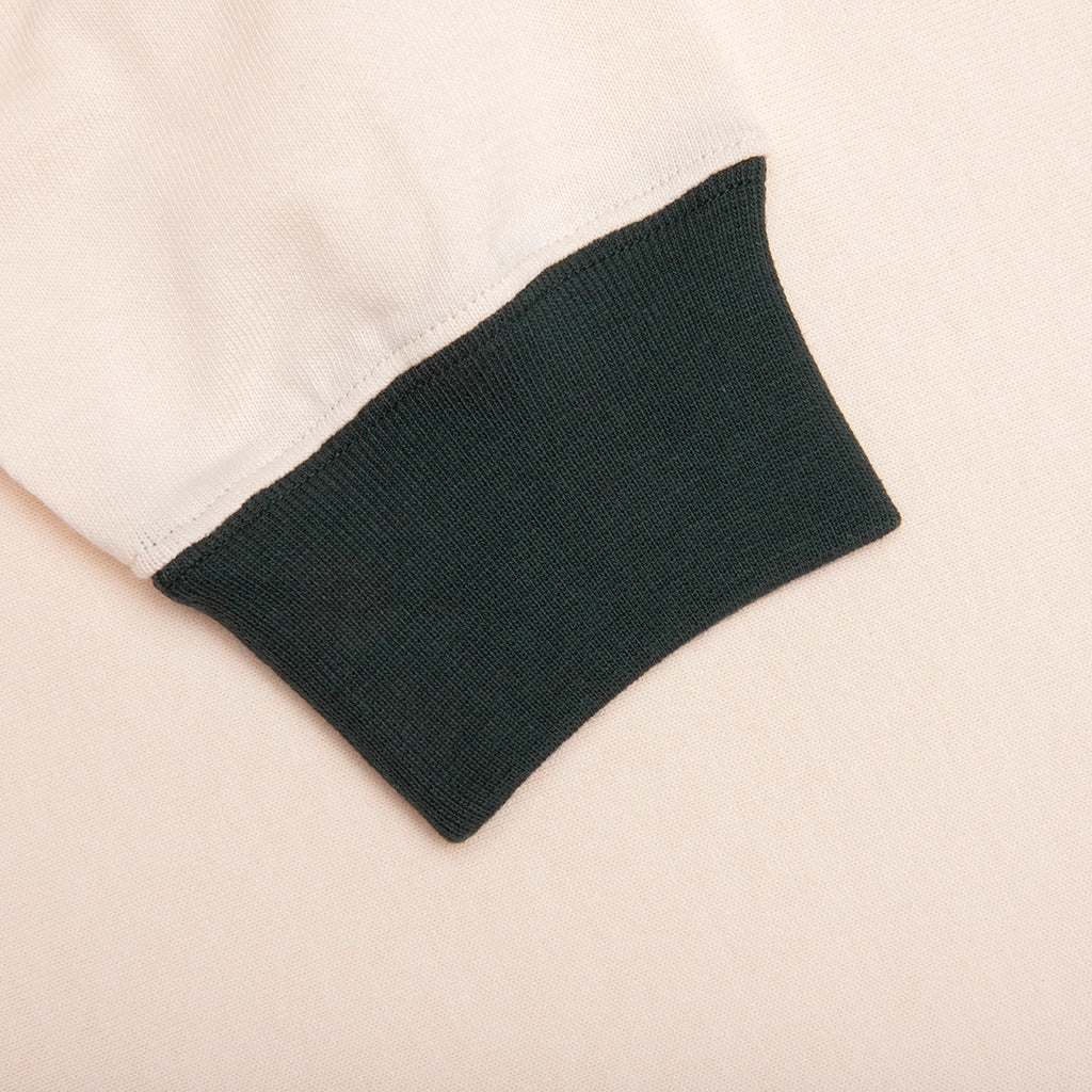 College Long Sleeve Polo - White/Green