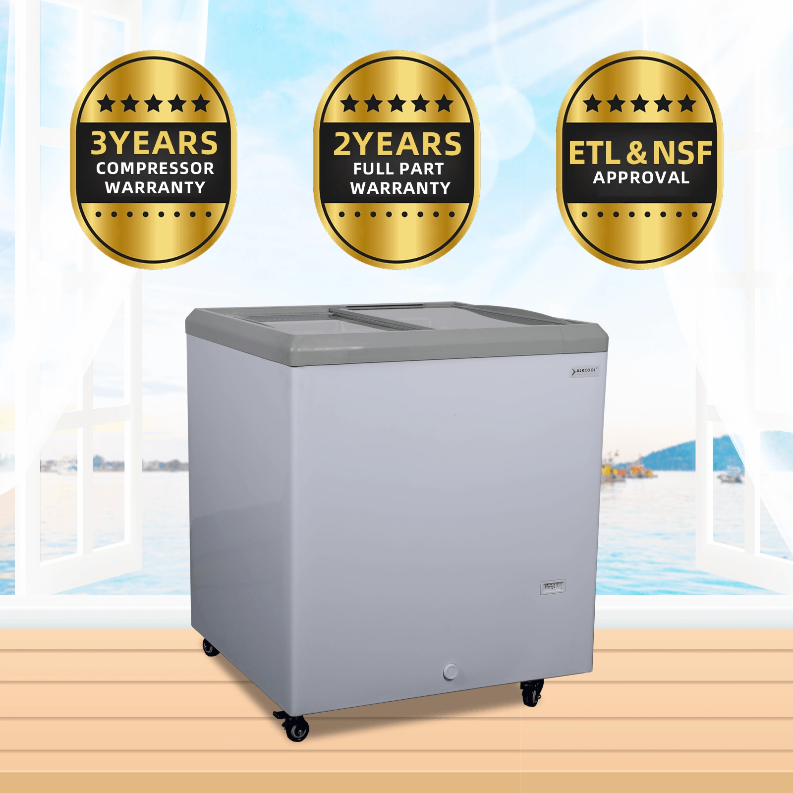 FDF7.2CF 28'' Width Horizontal Display Island Freezer - Nafcool™ Commercial Freezer Icecream, frozen food, Ice bag