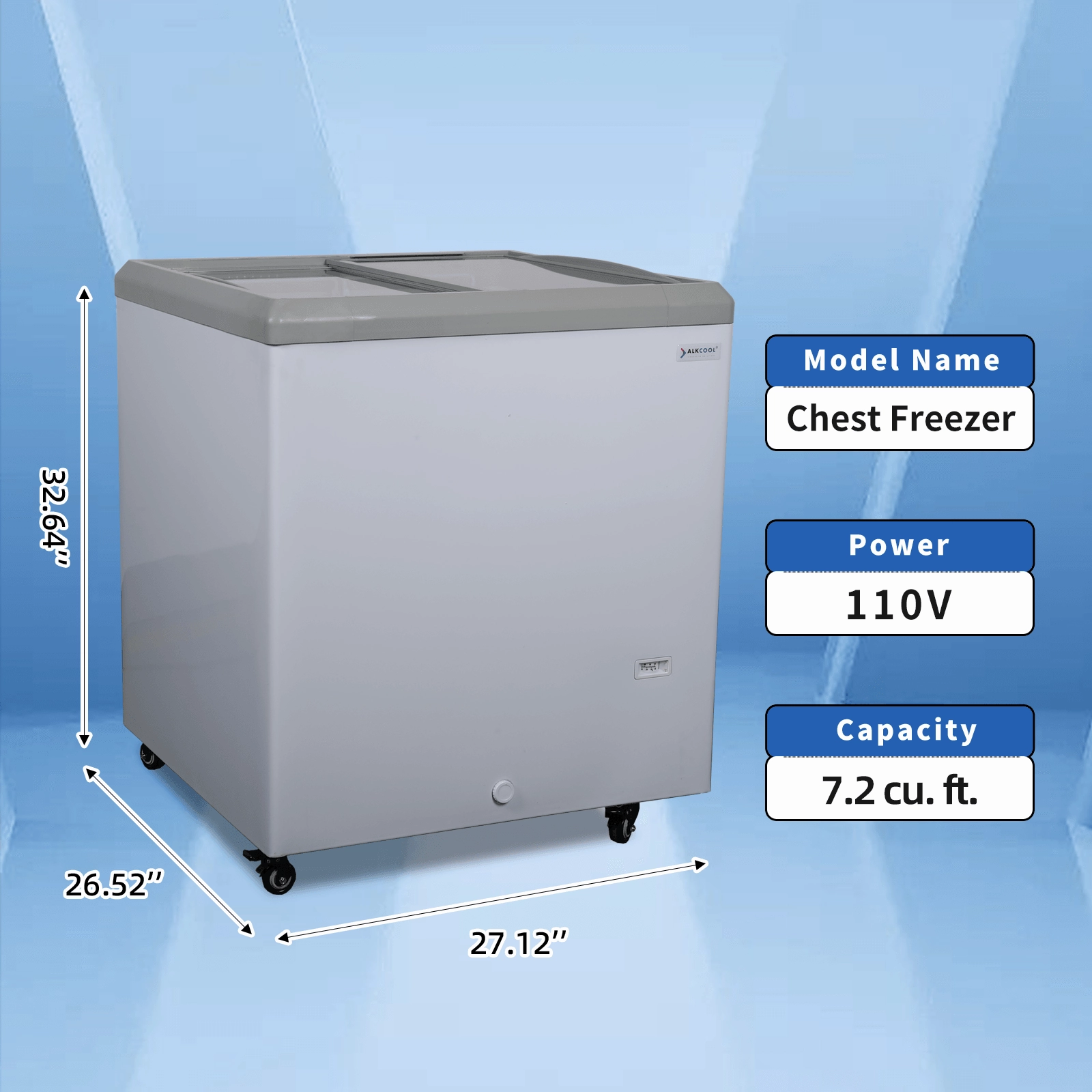 FDF7.2CF 28'' Width Horizontal Display Island Freezer - Nafcool™ Commercial Freezer Icecream, frozen food, Ice bag