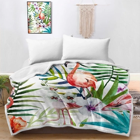 Flamingo Tropics Bedspread Blanket