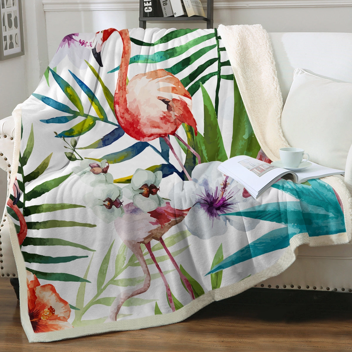 Flamingo Tropics Bedspread Blanket