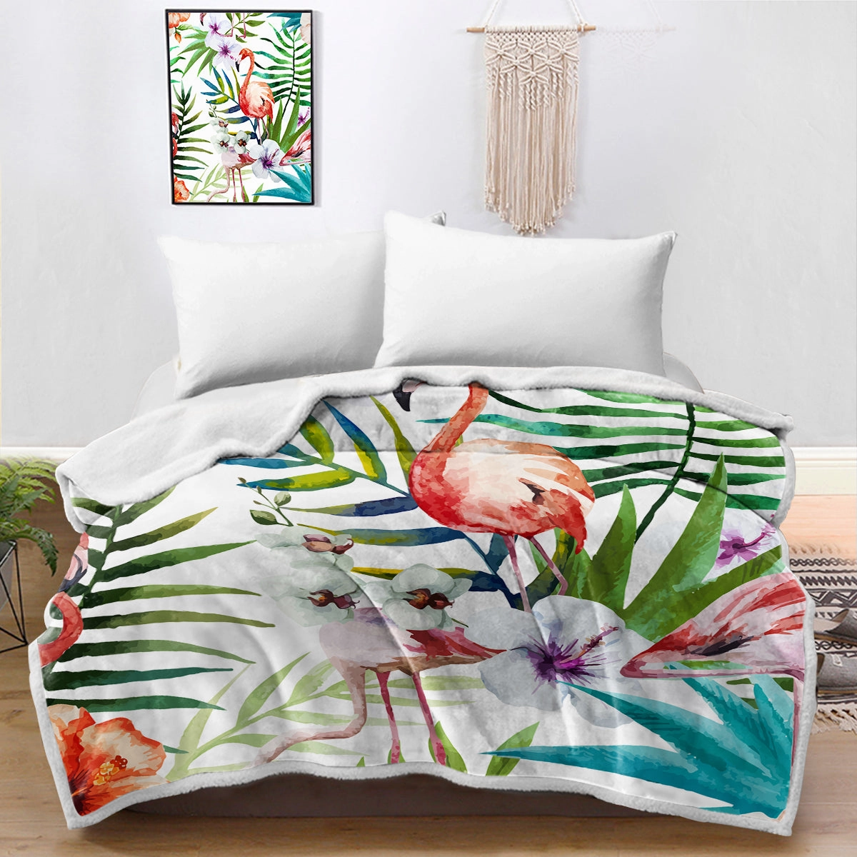 Flamingo Tropics Bedspread Blanket