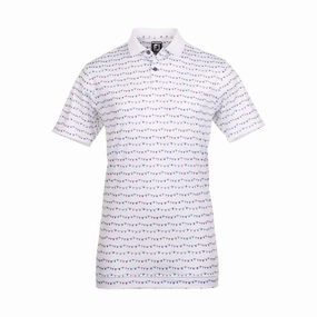 FootJoy Flag Banner Print Lisle Golf Shirt