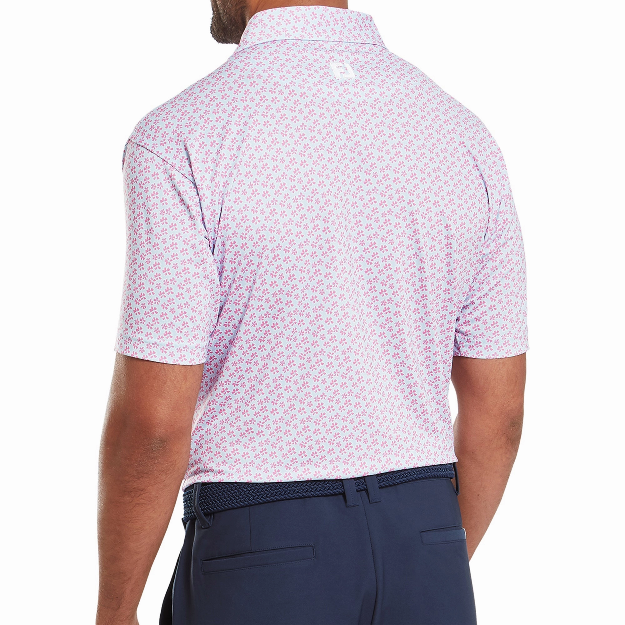 FootJoy Floral Sketch Print Lisle Golf Shirt
