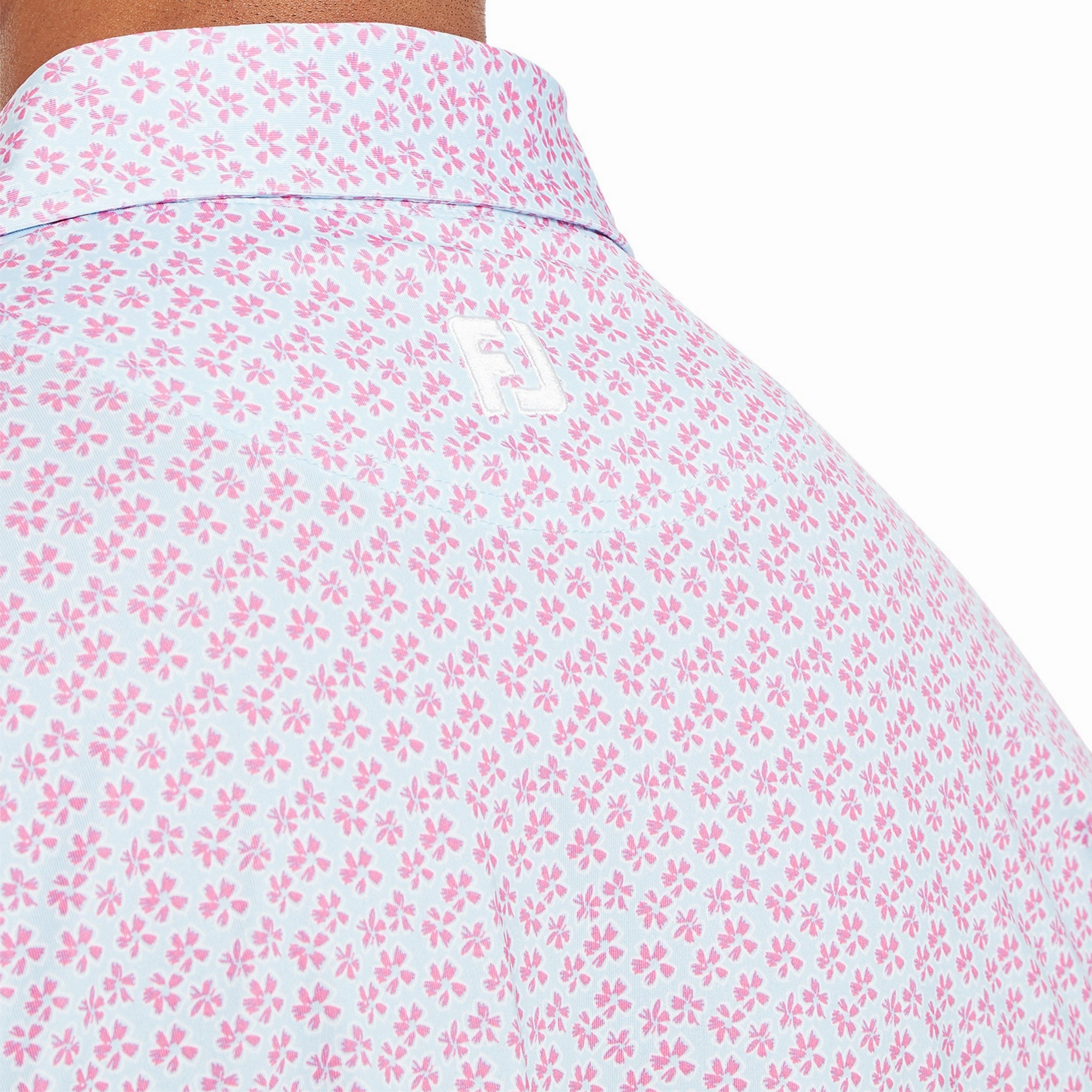 FootJoy Floral Sketch Print Lisle Golf Shirt
