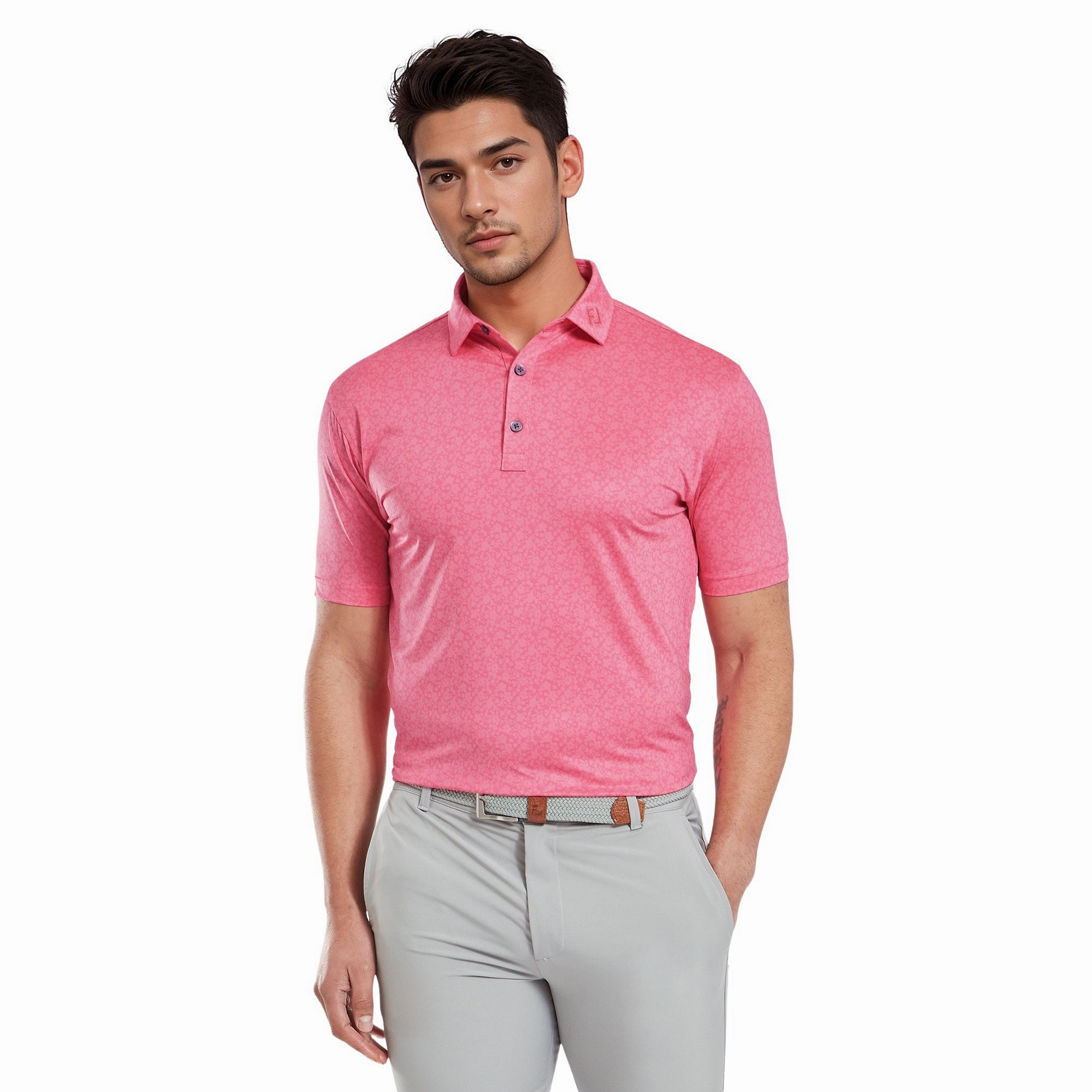 FootJoy Painted Floral Lisle Golf Shirt