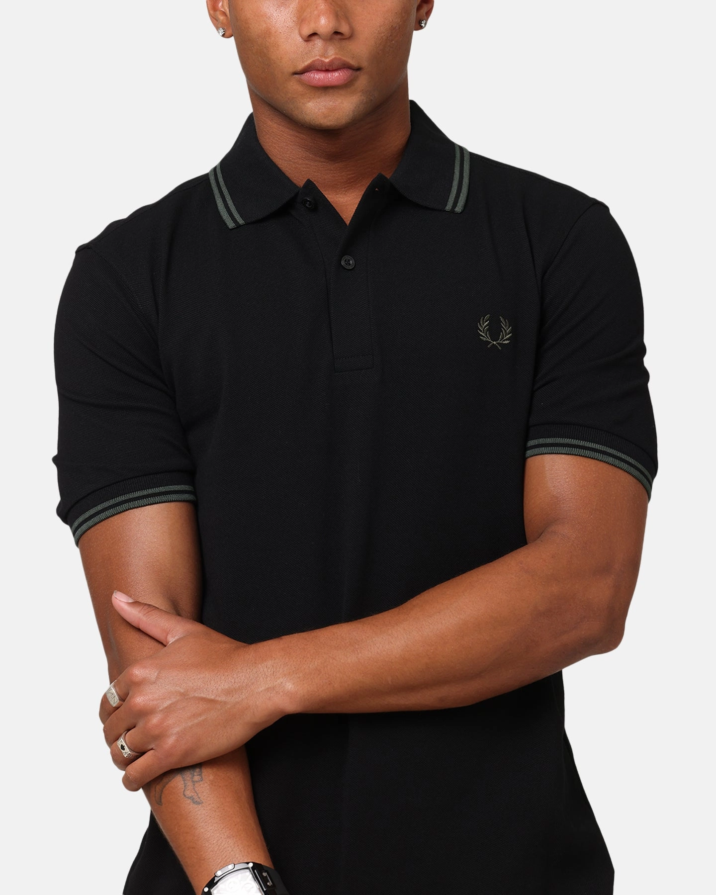 Fred Perry Twin Tipped Polo Shirt Black/Green