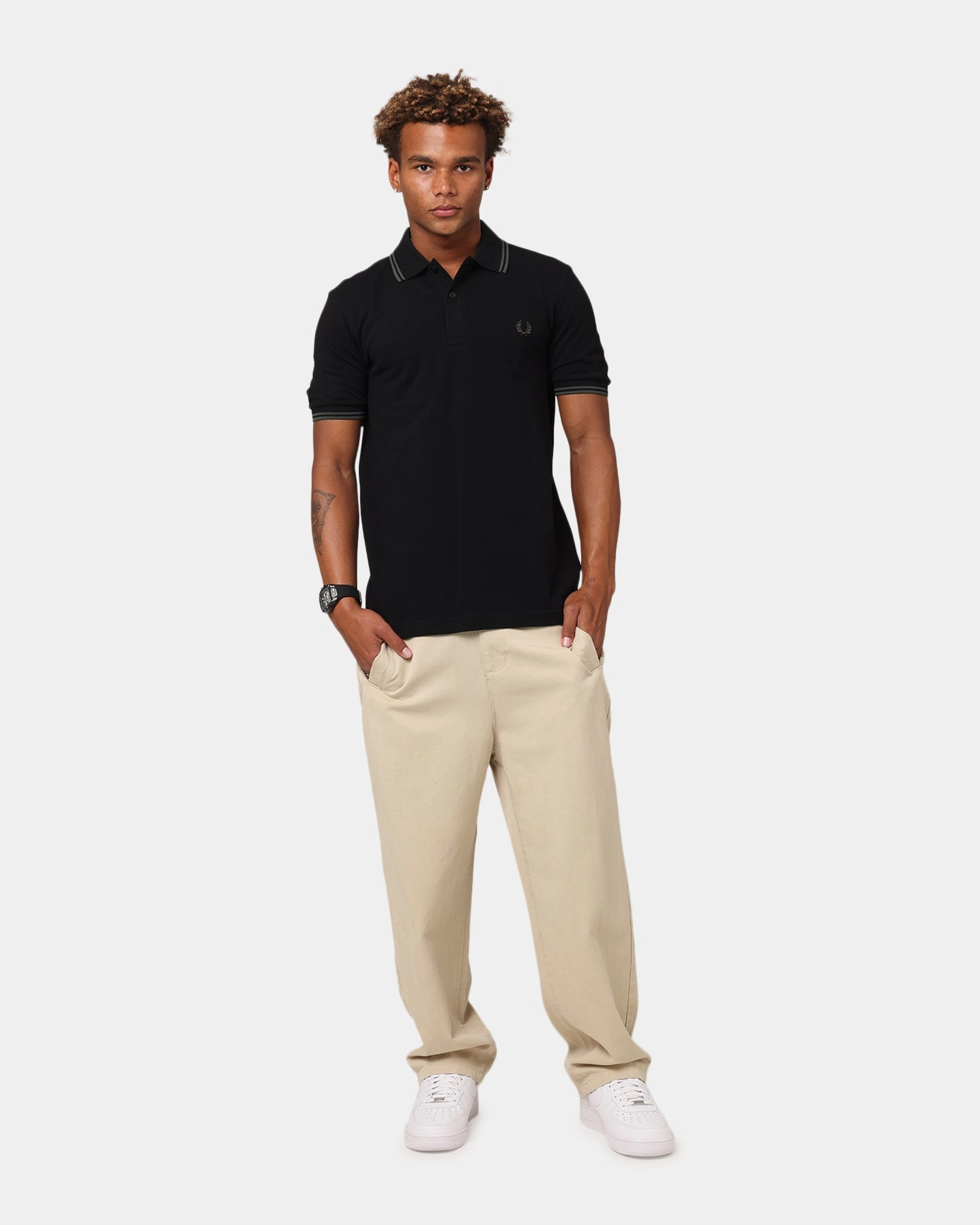 Fred Perry Twin Tipped Polo Shirt Black/Green