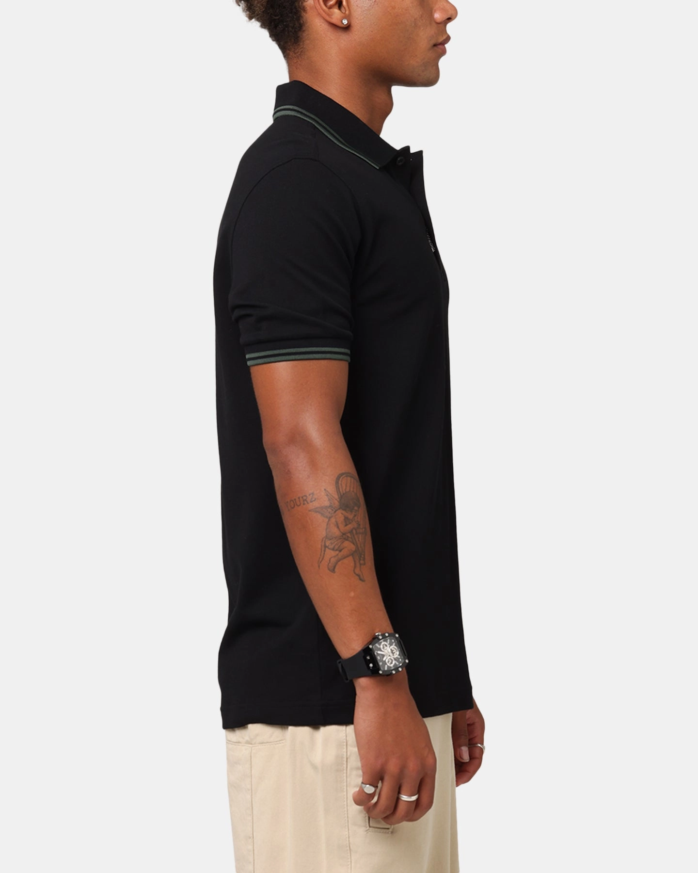 Fred Perry Twin Tipped Polo Shirt Black/Green