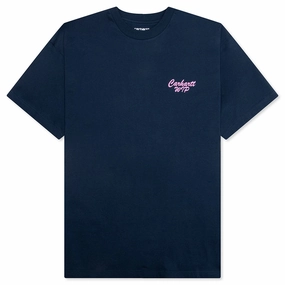 Friendship S/S T-Shirt - Air Force Blue/Light Pink