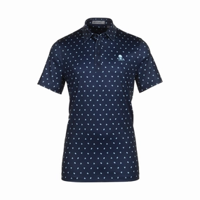 G/FORE Geometric Floral Tech Jersey Polo Shirt