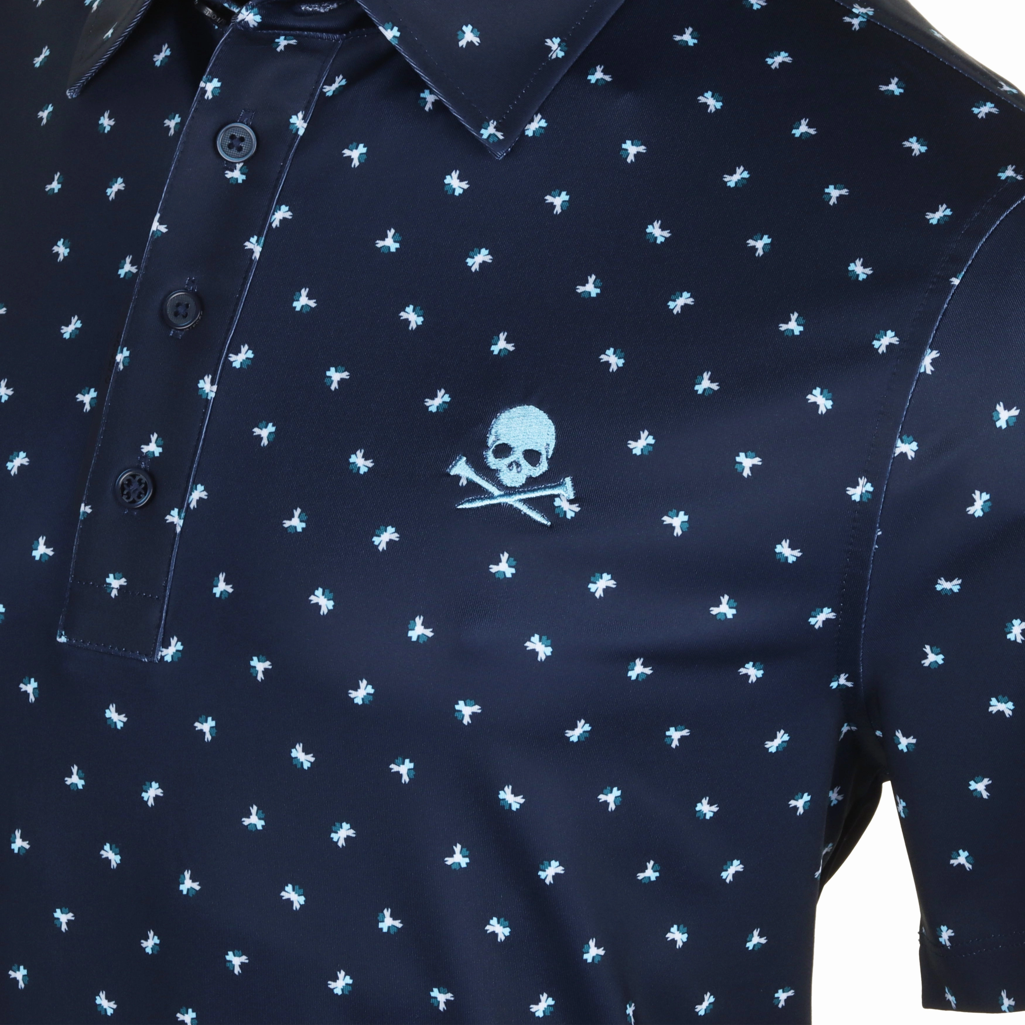 G/FORE Geometric Floral Tech Jersey Polo Shirt