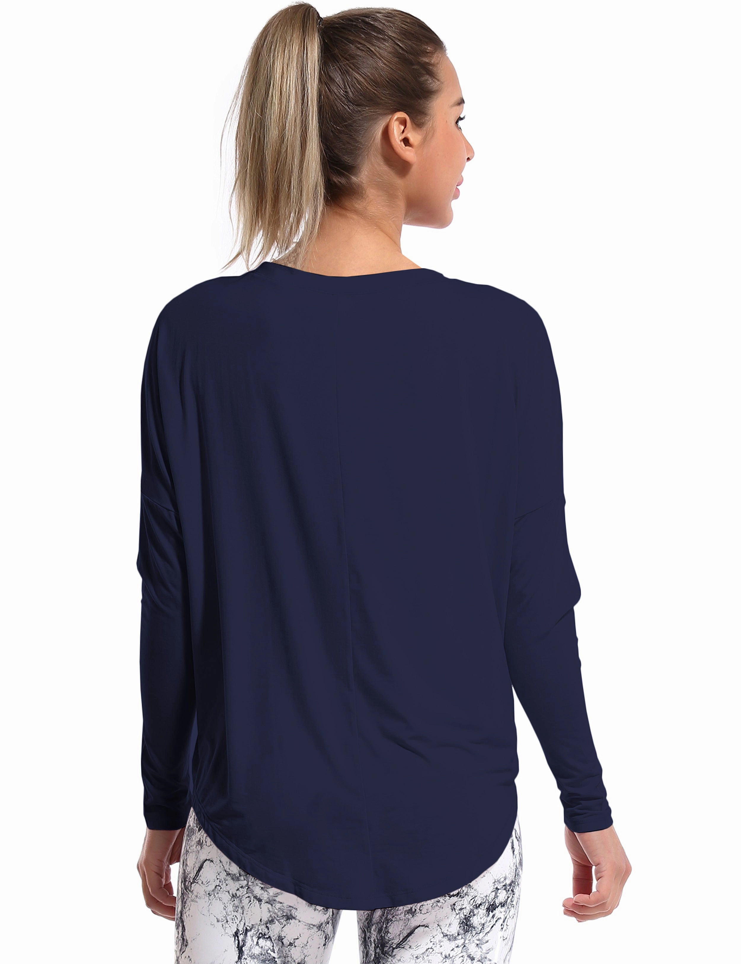Golf Batwing Tunic Tops darknavy_Golf